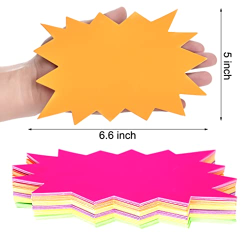6 Colors 60pcs 5x6.6in Starburst Signs for Retail Yard Sale Garage Sale