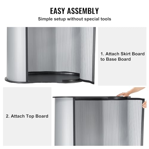 VEVOR Portable Tradeshow Podium Table 35.43 x 19.29 x 37.01 in Black+Silver with Carrying Bag