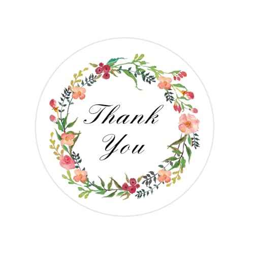 60 Thank You Labels, 2 Inch Thank You Stickers, Envelope Seals for Small Business