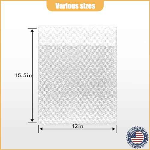 100 Pcs Bubble Pouches Wrap, 12" x 15.5" Self-Sealing Clear Bubble Bags, Double Thickened Wall Shockproof Pouch Wrap Bag for Moving and Storage, Shipping and Packing Supplies for Dishes Glasses Plates