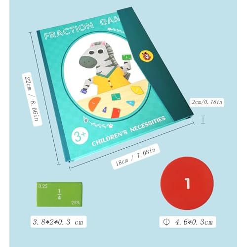 Magnetic Fraction Educational Puzzle Fraction Tiles and Circles, Equip Magnetic Score Disk Demonstrator,Math Manipulatives Enhance Early Primary School Students Mathematical Skills
