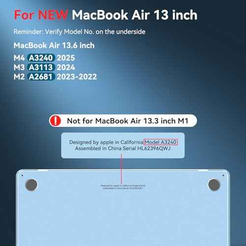 BlueSwan Anti-Cracking Hard Shell Case Compatible with MacBook Air 13 inch M4 M3 M2 2025 2024-2022 A3240 A3113 A2681, Soft TPU Bumper PC Base for Air 13.6 inch, Frosted Clear
