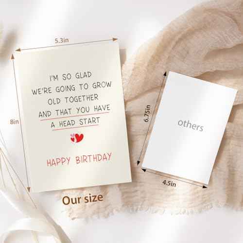 Romantic Birthday Cards for Boyfriend Girlfriend, Birthday Cards for Him Her,Funny Birthday Card for Husband Wife, Birthday Gifts for Women Men