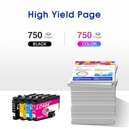 Clorisun LC404 Ink Cartridges Compatible for Brother MFC-J1205W Ink Cartridges Compatible for Brother MFC-J1205W MFC-J1215W MFC-J1205W XL Printer (Black Cyan Magenta Yellow, 4-Pack)