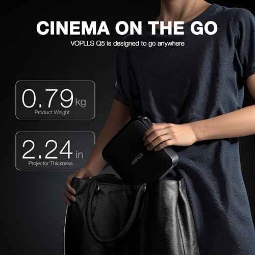 ¡¼Netflix-Licensed Projector & Native 1080P¡½Thinnest 2.24" Smart Mini Projector with WiFi and Bluetooth, Auto Focus & Keystone Portable Outdoor Projector, VOPLLS 4K Support Home Movie Projector