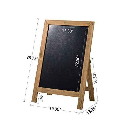 A Frame Chalkboard Sign 20¡± x 30¡± Large Chalkboard Easel Wooden Sidewalk Standing & Hanging Chalk Board Display for Restaurant,Farmhouse or Wedding Party Guide