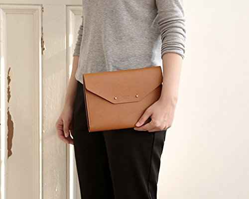 Modern Design PU Leather Padfolio, A5 Size Writing Portfolio Includes Writing Pad, Pen Holder, Card & ID Slots, Extra Pockets, Carry Case Pad Holder, 7”X9” (Brown)