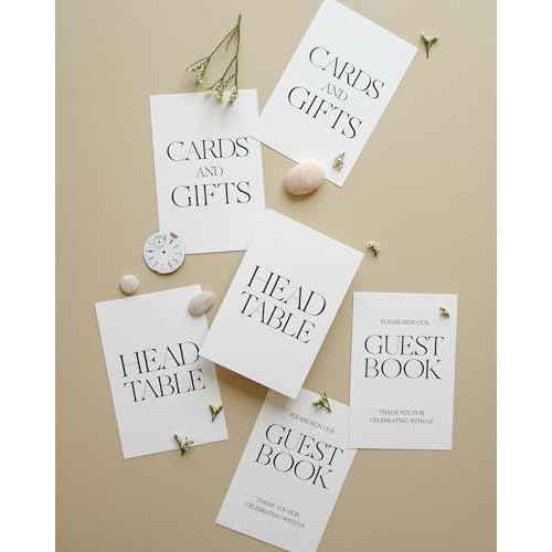 Weekend Paper Co.¢â Modern Table Numbers, Single Sided 4x6 Modern Design, Black Matte Ink, Numbers 1-25 plus 3 BONUS signs for Your Wedding, Reception, Anniversary, Birthday Party or Any Celebration!