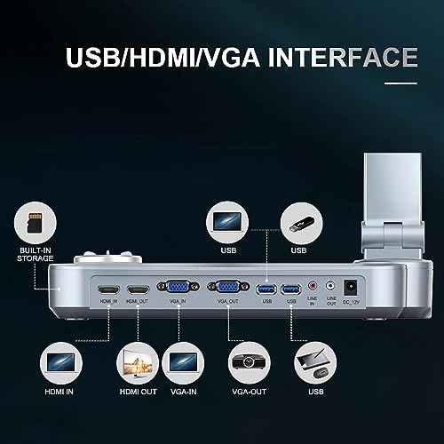 JOYUSING V1X-4K 4K Ultra HD 13.0MP Document Camera, 12x Optical Zoom & 10x Digital Zoom Visualiser