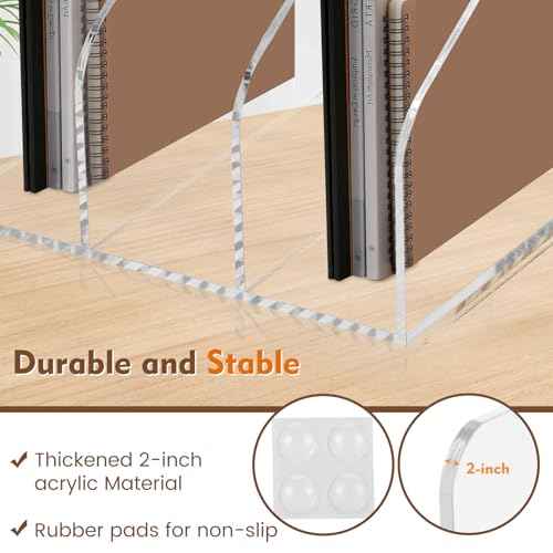 Werhoo A4 Thickened Acrylic Desk Organizer with 3 Vertical Compartments, Scratch-Resistant Pads