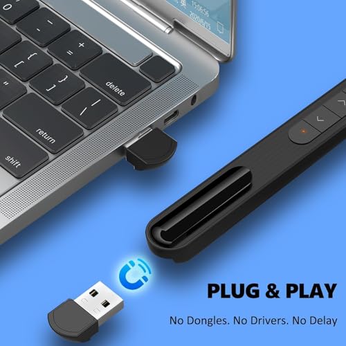 GUMENA Wireless Presentation Clicker for PowerPoint, Black / A