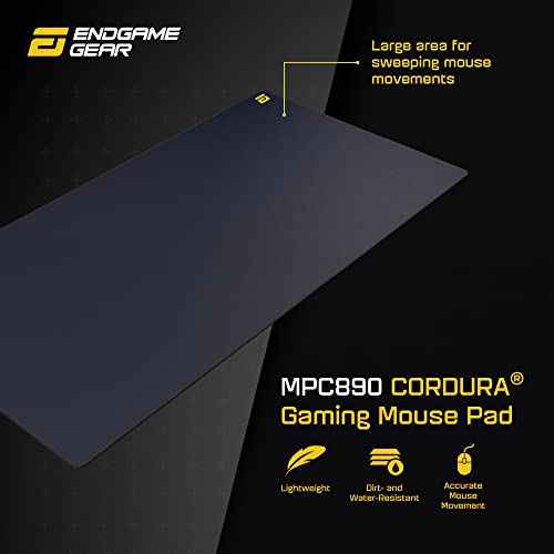 ENDGAME GEAR MPC 890 Cordura Gaming Mouse Pad, Nonslip Desk Pad, Size 35.04" x 17.72", Navy Blue