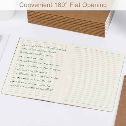 ZCZN 5 Pack A5 Kraft Notebooks Bulk, 8.15x5.5 Inches Lined Paper Journaling Notebooks, Notebooks for Work, Composition Notebooks for School, Journal Notebooks for Office, 60 Pages