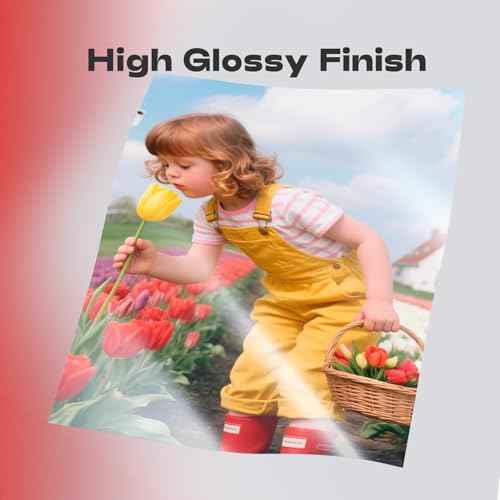 Glossy Thin Inkjet Paper 8.5x11 Inches, 110 Sheets brochure paper, 115gsm Photo Paper for Inkjet Printer with Dye Ink for Custom Chip Bag Party Favors