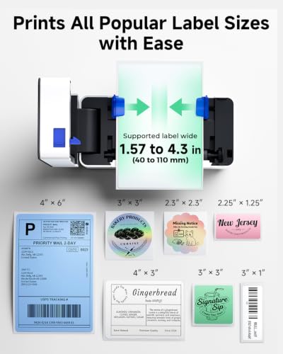 SVANTTO 4x6 Wireless Thermal Shipping Label Printer - Bluetooth & USB