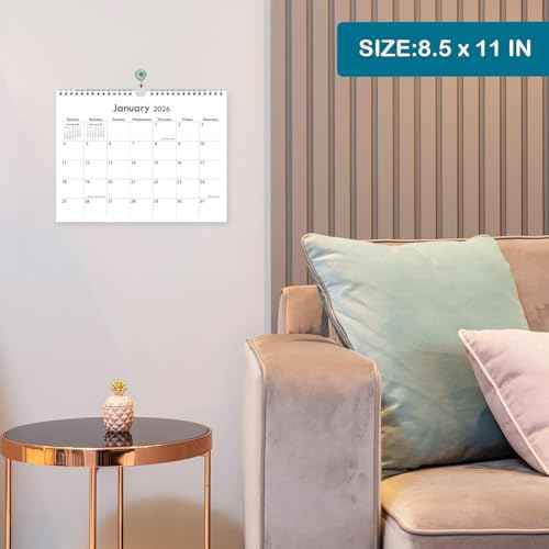 2026 Calendar - Wall Calendar 2026-2027 Runs from January 2026 Until June 2027, 8.5'' x 11'', 2026 Small Calendar with Spiral Binding, The Perfect Wall Calendar Planner for Easy Organizing, Black