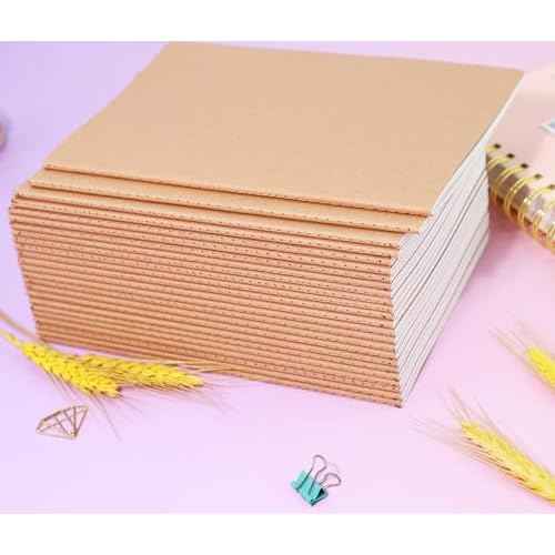 48 Pack A5 Blank Notebook Bulk Kraft Cover Blank Sketch Book Pad Travel Journals Composition Diary Subject Notebooks Planner 60 Pages, 8.3¡±x 5.5¡±