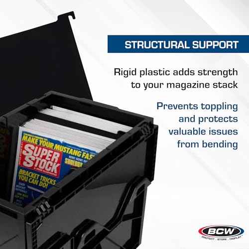 BCW Magazine & Document Bin Partitions - 6 Pack | Smooth Black Plastic Finish, Works With Adhesive Labels | Magazine Dividers Fit Magazine & Document Bin | Magazine Storage Accessories