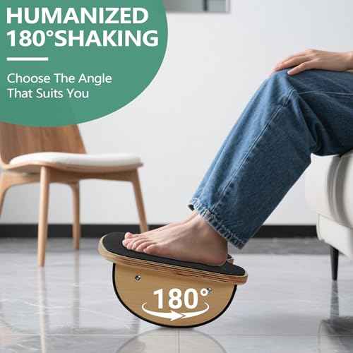 Wood Foot Stools for Under Office Desk,Ergonomic Rocking Footrest with All-Non-Slip Mat,Foot Rest for Under Desk at Work,Feet Support Leg Under Stools Footrest for Home Office Gaming