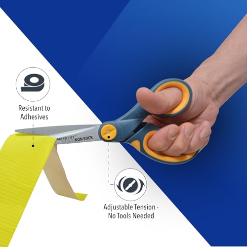 Westcott 8-Inch Non-Stick Titanium Scissors 2-Pack - Office & Craft Use