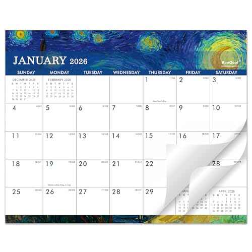 2026 Magnetic Calendar - JAN 2026 - DEC 2026, 12 Months Magnetic Calendar, 2026 Calendar for Fridge, 8" x 10", Tear-off Pad
