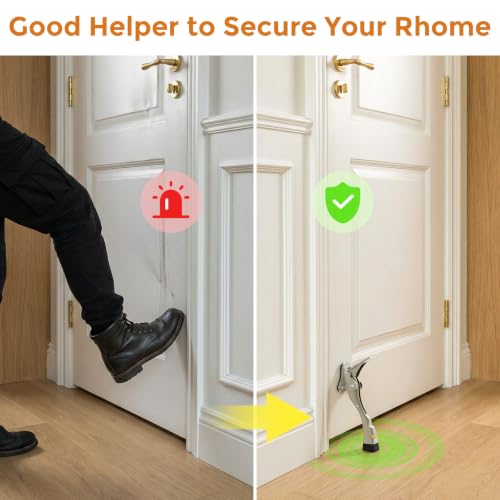 Gotega Satin Nickel 4-Inch Kickdown Door Stop, 2 Pack – Bottom of Door Stoppers