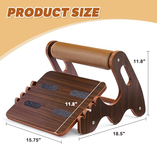 Spaccld Walnut Foot Rest Under Desk - 3-Position Adjustable Ergonomic Wooden Foot Stool