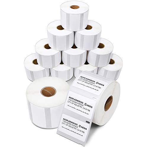 Aegis Adhesives - Compatible Direct Thermal Labels Replacement for DYMO 30334 (2-1/4" X 1-1/4") Barcode, UPC - Use with Labelwriter 450, 450 Turbo, 4XL Printers (12 Rolls)