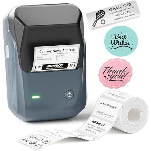 NIIMBOT B1 Label Maker Machine with Tape, Thermal Label Printer Easy to Use for Office, Home, Business, 2 Inch Label Maker with 2'' x1.18'' Labels-230pcs/Roll