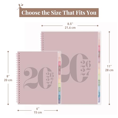 Academic Planner 2026-2027 Daily Weekly Monthly Organizer Pink 8.5x11