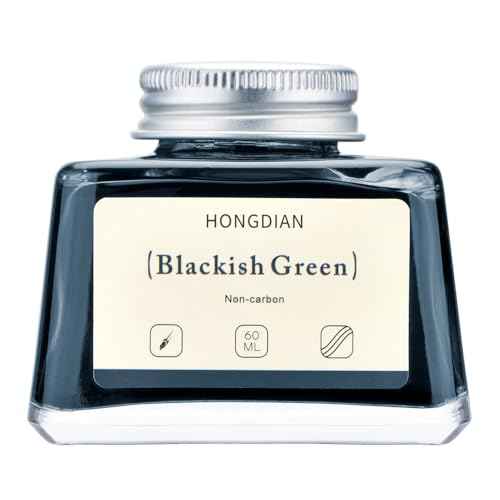 Asvine Hongdian Fountain Pen Bottled Ink Blackish Green, 60ml Fountain Pen Bottled Ink, Non Carbon