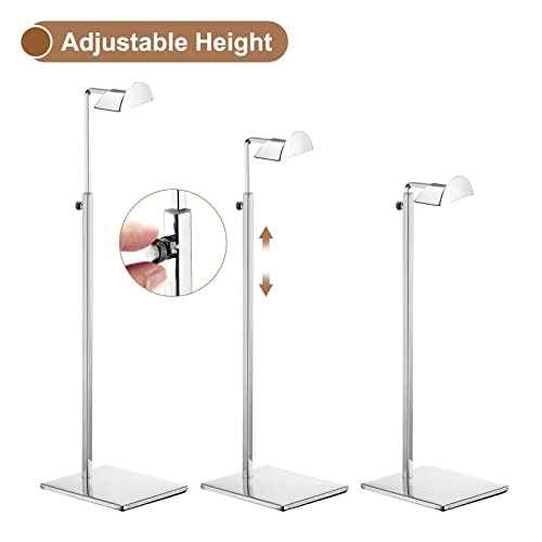 uxcell Purse Display Stand Set 2 Pack Metal Adjustable Height Handbag Rack Single Hook Holder for Boutique Store - Silver