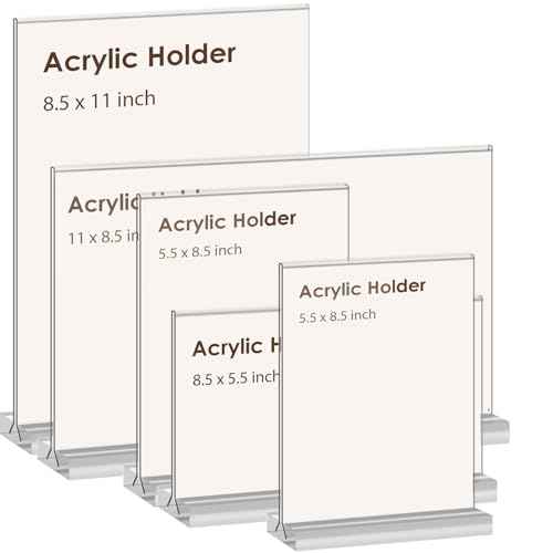 newnewshow 8.5x11 Acrylic Sign Holder 3 Pack Vertical Double-Sided Display (Optional 8.5x11 8.5x5.5 5x7 Horizontal and Vertical)