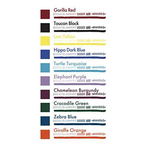 Monteverde USA Jungle Ink Collection Gift Set ? 10 Exotic Fountain Pen Inks, 30ml Bottles, Vibrant Colors