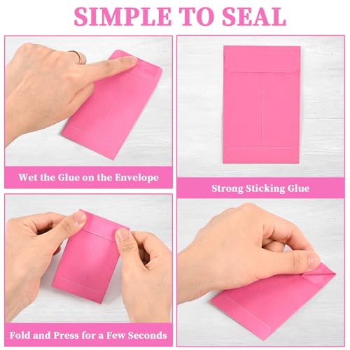 Swesara 100-Pack Small Coin Envelopes 2.25x3.5 Inch Bright Color Organizers