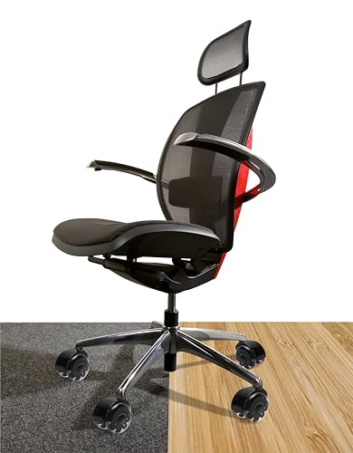 Slipstick Monster 3” Dual Rollerblade Chair Wheels (Set of 5) – Premium Rubber Caster for Smooth, Safe Office Rolling