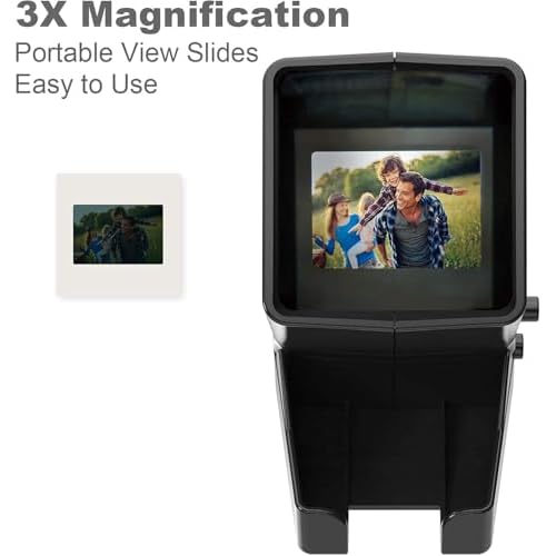 DIGITNOW 35mm Slide and Film Viewer, 3X Magnification, Battery Operation, LED Lighted Illuminated Viewing ?for 35mm Slides & Positive Film Negatives(4AA Batteries Included)