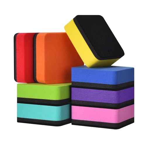 Mini Dry Erase Eraser, 8 Pack Magnetic Whiteboard Dry Erase Erasers- Ideal for Kids, Teachers, and Classroom Supplies£¨Mixed Colours, 2 x 2 Inch