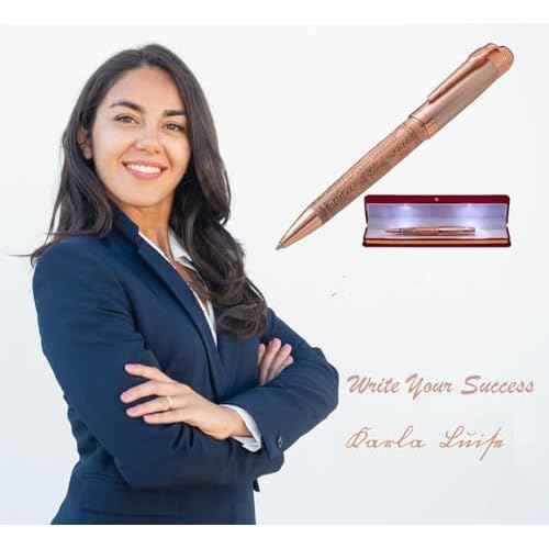 S&R Somit Fancy Pen with Gift Box - Luxury Pen for Women ? Valuable Business, Office, Executive Gift for Family & Friends ? Special Engraving & Led Decorative Box (GOLDEN ROSE)