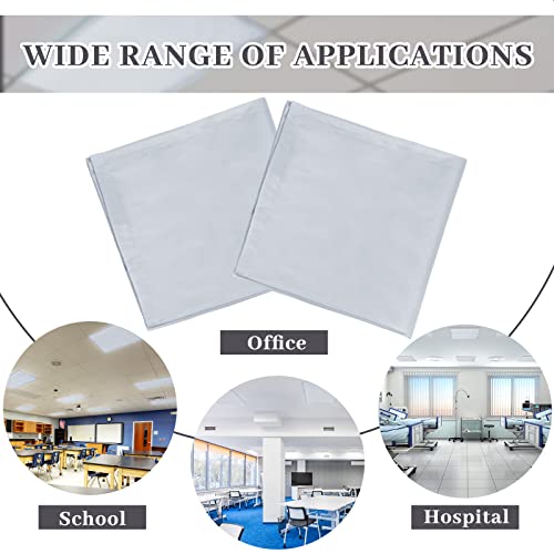 Hortsun 12 Pcs Gray Fluorescent Light Covers 2x4 ft Magnetic Classroom Ceiling