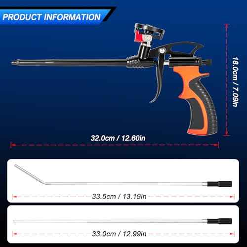 foam gun with 34 cm stainless steel extension tube (two pack)