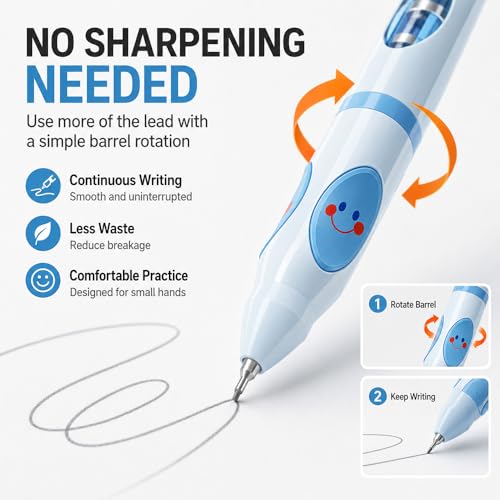 Noelen Gad Write Right Learning Pencil with Posture Correction & Auto Refill - Blue
