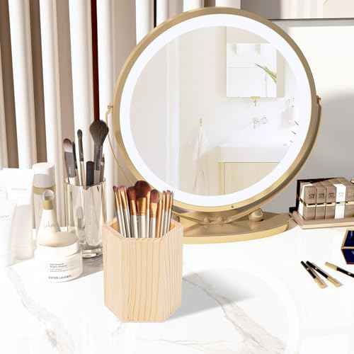 18 Pack Hexagon Unfinished Wooden Pencil Holder, 3 x 3 x 4 Inch Wood Pencil Cup Holder, Wood Crafts Pencil Cup for Desk, Office, DIY Project