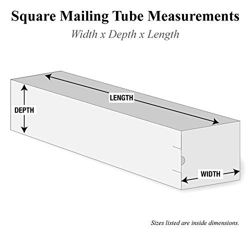 Partners Brand White Square Mailing Tubes 3" x 25" - Pack of 25