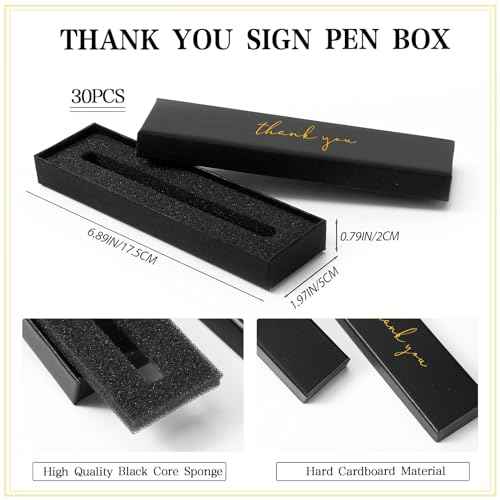PerKoop 30 Set Thank You Pen Employee Appreciation Ballpoint Pen with Engraved Inspirational Quotes with Box for Thanksgiving Medical Assistants Teacher Student Office Black Ink(Black,Mixed)