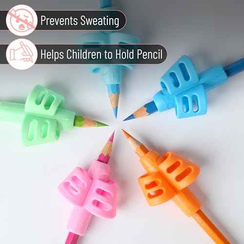 Mr. Pen- Pencil Grips for Kids Handwriting, 20 PCS (10 Finger Grips+10 Clips), Pencil Holder, Grippers, Pen Grip