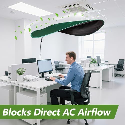 Green 55-Inch Adjustable Office Desk Shade for Overhead Light Glare (CKAGF) - Fits 55IN