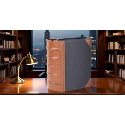 Executive Binder, English Leather 2 Tone with Stitching and Ribbed Spine, Holds 625 8.5x11¡± Sheets - Professional Binder Organizer for Office, Library, Home, Black (3" inch, 1PK)