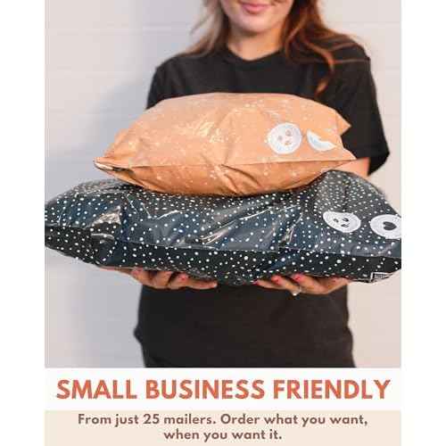 Poly Mailers 19x24-25 Pack Biodegradable Shipping Bags for Clothes and Large Items - Impack Self-Seal Waterproof Thick Mailing Envelope for Accessories & Clothing - Wavy Dots