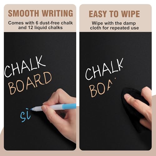 SELEAD 8x12 Inch Small Chalkboard Words Sign Pack with Wooden Stand - 2 Pack